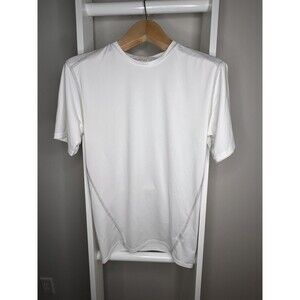 Champion Shirt Womens Large White Short Sleeve Athletic Knit Top Stretch